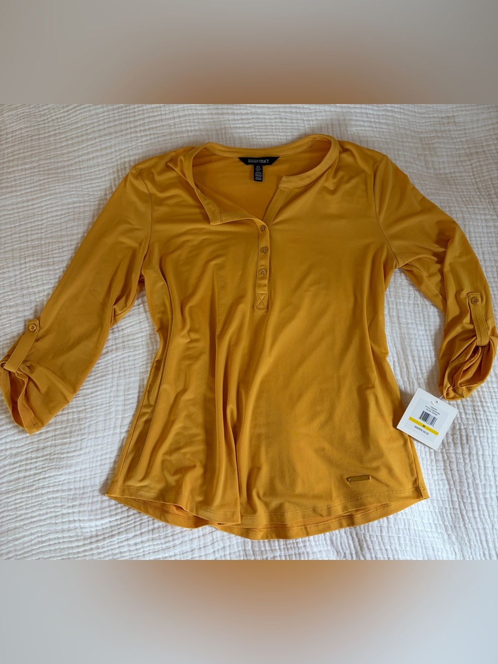 Long Sleeve Blouse in Yellow Size Medium NWT